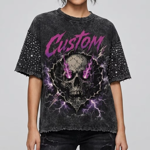 Débardeur personnalisé avec graphisme en strass imprimé DTG, 100% coton jersey, tissu doux, design tendance, t-shirt unisexe, vente en gros OEM - Product Image 4