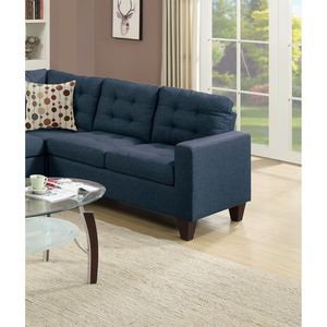 Divano Sezionale Modulare Navy in Polifibra 4 Pezzi per Soggiorno, con Divanetti LF AF, Cuscini Trapuntati, Poltrona Angolare e Poltrona Senza Braccioli - Product Image 3