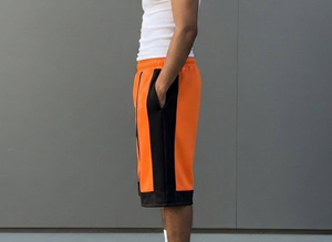 New Arrival DTF Printed Logo Plus Size 2 Tone High Street Eco-Friendly Breathable Elastic <b>Mid</b> 100% Cotton Men's Oversized Shorts - Product Image 6
