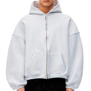 Men's Casual Full <b>Zip</b> Hoodie Premium Cotton Blend Custom Embroidery OEM Private Label Wholesale Apparel Supplier - Product Image 4
