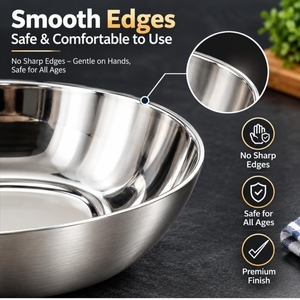 Premium Stainless <b>Steel</b> Food Serving Dish Polished <b>Steel</b> <b>Bowl</b> for Restaurant Hotel Kitchen Catering and Bulk Wholesale - Product Image 5