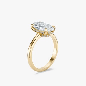 Anillo de Compromiso de Oro Amarillo de 14K con Diamante Moval de 1.5CT Cultivado en Laboratorio - Product Image 6