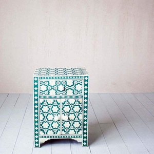 ILAHI's Eco-friendly Bone Inlay <b>Drawer</b> <b>Table</b> Agate Detailing Modern Design Three-layer Storage Portable Home Furniture Baptism - Product Image 1