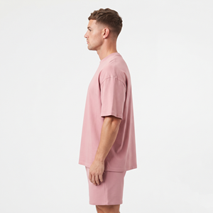 Ensembles décontractés sur mesure pour hommes : T-shirts et shorts 100 % coton épais, coupe ample et oversize, collection automne - Product Image 2