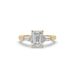 2.60Ct Emerald Brilliant Cut Lab Grown Diamond <b>Ring</b> 14KT 10KT Solid Gold Unique Design <b>Dainty</b> Jewelry Gift for Women Anniversary - Product Image 5