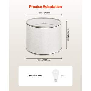 2 Set di paralumi in lino chiaro con bordo nero arpa 11X13X10 pollici - Product Image 4