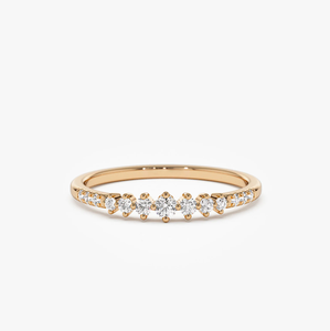 Anillo de Diamante Cultivado en Laboratorio con Engaste Catedral en Oro de 14K - Product Image 2
