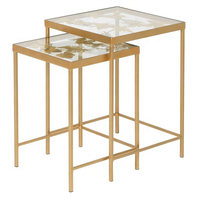 Cadre en métal dessus en verre rond moderne empilable dessus de table de nidification produit Standard artisanat indien nouveau Design 2025 bonne qualité