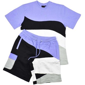 เสื้อยืดคอกลมแขนสั้นผู้ชาย ดีไซน์ลายทางตัดสี ทรงปกติ สไตล์ลำลอง ผ้าถัก - Product Image 6