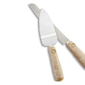 Ensemble de serveur à gâteaux de mariage en acier inoxydable, argent, avec couteau, Design fait main, mère de perle - Product Image 3