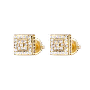 Lab Grown Diamond Square Stud <b>Earrings</b> 925 <b>Silver</b> Geometric Iced <b>Earrings</b> for <b>Men</b> Women Certified Diamond Gift Elegant Jewellery - Product Image 5