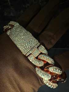 Cadena Cubana de Lujo para Hombre, Chapada en Oro Rosa y Plata, Estilo Hip Hop, con Incrustaciones de Diamantes, Logotipo Personalizado de Fábrica, Certificación IGI, CONCEPTION - Product Image 3