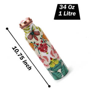 Botella de Cobre Puro con Base Blanca y Diseño Único con Estampado Natural, Compre Directamente del Proveedor a Precio de Mayoreo - Product Image 5