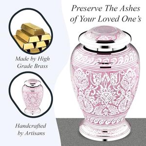 Elegant Heritage Adult Aluminum Funeral Cremation <b>Ash</b> Container Memorial Tribute <b>Keepsake</b> With Secure Closure Design - Product Image 5