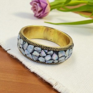 Bracelet de luxe en nacre incrustée motif damier, bijoux de mode - Product Image 3