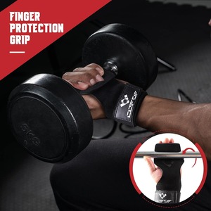 Sangles de poignet en cuir pour haltérophilie avec support de préhension en D, poignées de levage rembourrées réglables pour soulevés de terre, tractions et rameuses en salle de sport - Product Image 3