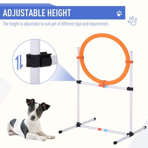 Set da 5 Pezzi per Addestramento Agility Cani da Esterno con Coni in Plastica Resistente, Anello per Salto, Barra Ostacolo e Tunnel per il Fitness degli Animali Domestici - Product Image 5