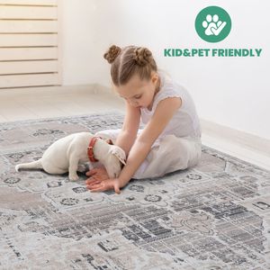 Tappeto zerbino con motivo a medaglione PAYAS Collection 2X3 color crema/beige - Product Image 6