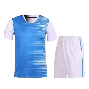 Conjunto de Camiseta de Fútbol Unisex Azul y Blanco a Rayas de Manga Corta con Cuello Redondo, Absorbente de Humedad, Corte Regular, para Todas las Temporadas, con Nombre del Jugador - Product Image 6