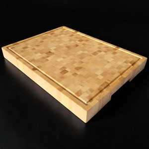 Planche à découper en bois de frêne à grain d'axe avec rainure pour les jus – Planche de boucher artisanale en bois, cadeau de cuisine - Product Image 1