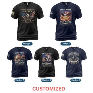 Camiseta del 250.º Aniversario del Día de la Independencia de EE. UU., Diseño de Águila Americana, Algodón Patriótico, Camiseta Informal para Hombre, Venta al Por Mayor OEM - Product Image 4