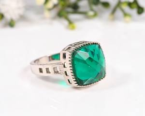 Bague en aventurine verte naturelle en argent sterling 925 – Bague statement en pierres précieuses faite à la main pour femme |   Fournisseur en gros de bijoux en argent - Product Image 4