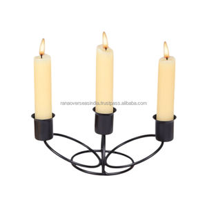 Portavelas elegante de hierro y metal negro vintage, perfecto para bodas y eventos especiales en múltiples diseños y tamaños - Product Image 5