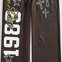 Pantalon de jogging ample et décontracté en coton pour homme, style streetwear, avec cordon de serrage et coupe évasée