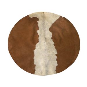 Pieles de tambor redondas de cuero vacuno natural negro y blanco con patrón marrón moteado, cuero vacuno negro y blanco con manchas. - Product Image 2
