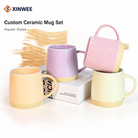 Taza de Cerámica Pastel Personalizada, Diseño de Dos Tonos, Taza de Café de Cerámica OEM, Taza de Cerámica de Marca Privada, Fabricante de Tazas de Cerámica al por Mayor