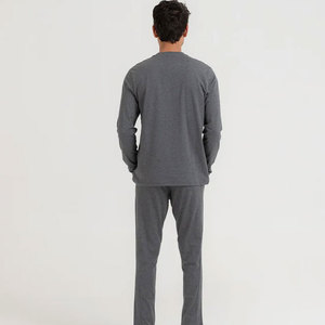 Prix d'usine en gros – T-shirt 100 % coton à manches longues, style urbain, avec empiècements, design uni sur les bras, extensible et séchage rapide - Product Image 2