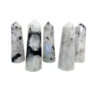 Vente en gros : Tour de cristal de guérison Feng Shui en agate de quartz naturel de 2 pouces, baguette pointue, obélisque en pierre de lune arc-en-ciel, gemme métaphysique - Product Image 2