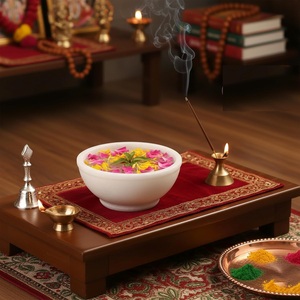 Modern <b>White</b> Marble Decorative Serving Bowl for Home Kitchen Multi-Functional for Ramadan & Diwali Celebrations at Low Price - Product Image 2