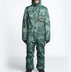 Combinaisons de ski d'hiver chaudes, imperméables, respirantes et coupe-vent, style tendance, 100% polyester, avec fermeture éclair, pour snowboard - Product Image 1