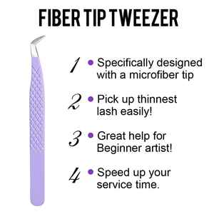 Pinzas Profesionales para Extensión de Pestañas Rusas de 90 y 45 Grados, Pinzas de Acero Inoxidable Ecológicas con Puntas de Fibra para Pestañas - Product Image 4