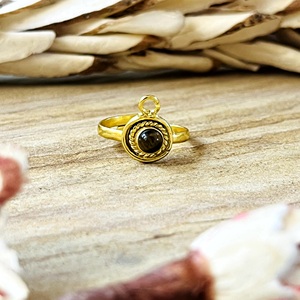 Premium Look Tiger Eye <b>Ring</b> Boho Brass <b>Rings</b> For Women 18k Gold Plated Dainty Geometric <b>Statement</b> Jewelry For Wholesale OEM ODM - Product Image 1