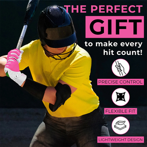 Gants de baseball en microfibre rose et blanc de qualité supérieure pour jeunes, avec design et taille personnalisés - Product Image 3
