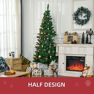 Auto Open 7 <b>Artificial</b> Half Christmas <b>Trees</b> with Steel Base for Indoor Xmas Decor - Product Image 4