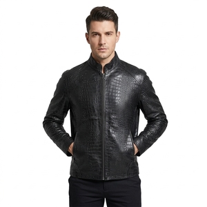 Nouvelle arrivée, veste bomber pour homme en cuir véritable de haute qualité, imperméable, coupe-vent, logo vintage en relief sur le devant, pour moto - Product Image 1