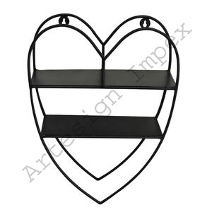 Stockage mural en forme de coeur Étagères murales décoratives en fer fait à la main pour la décoration murale de l'hôtel et du restaurant à la maison - Product Image 1