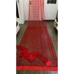 ชุดส่าหรีงานแต่งงานสวยงาม ประดับด้วยงานปักเลื่อมและด้าย - Product Image 5