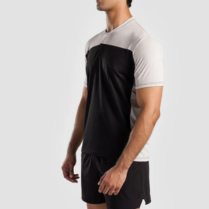 T-shirt en maille à séchage rapide pour homme avec logo personnalisé, vente en gros, respirant, confortable, tendance, écologique - Product Image 2