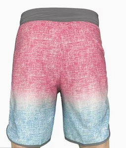 Shorts de Baño para Hombre, Degradado Rosa y Azul, Cintura Media, Cordón Ajustable, Secado Rápido, Estilo Casual, Largo Bermuda, con Bolsillos - Product Image 3