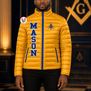Veste matelassée Maître Maçon Maçonnique, Veste matelassée sur mesure |   Veste matelassée pour homme avec logo brodé personnalisé, regalia maçonniques - Product Image 1