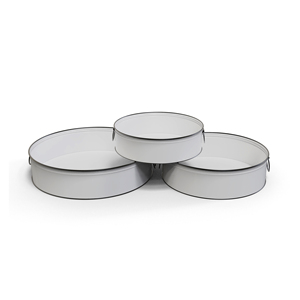 Plateau de service carré en métal avec couvercle, design minimaliste, couleur unie, vaisselle et assiettes - Product Image 2