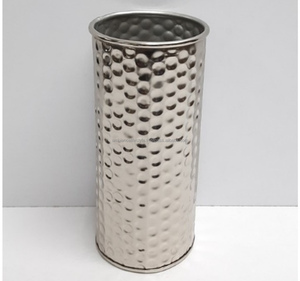 Ambiance Lifestyle Modern Silver Half Hammered Luxury Metal Flower Decorative Vase Tabletop Home Living Room Christmas Decor - Product Image 3