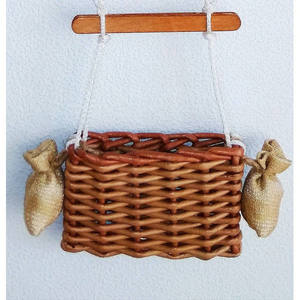 Décoration murale artisanale en rotin naturel en forme de montgolfière pour chambre d'enfant, tissée, artisanat d'art pour chambre de bébé - Product Image 3