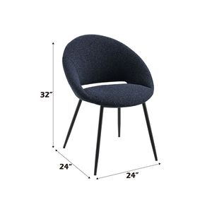 Set di 2 Sedie Klaus in Bouclé Nero e Finitura per Soggiorno - Product Image 2