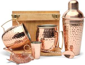 Juego de 2 tazas Moscow Mule de 18 oz - Soporte con ganchos de latón de 1.8 pulgadas, cuchara de barra, 1 vaso de chupito, 1 coctelera, 1 colador - Product Image 6