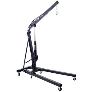 Sollevatore Elettrico Pieghevole Nero da 2 Tonnellate per Carichi Pesanti con 6 Ruote in Ferro, Gru da Officina in Acciaio - Product Image 4